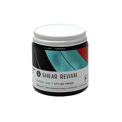 Shear Revival Crystal Lake Cream Pomade | Men&#39;s Hair Styling Medium Hold | Natural Finish Infused with Aloe Leaf Juice, Carnauba Wax, Mango Butter, Deeply Conditions Hair &amp; Scalp &amp; Hydrates 3.4oz