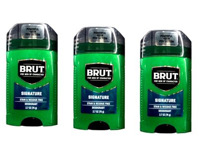 Brut Deodorant Oval Solid 2.25 Oz. (3 Pack)
