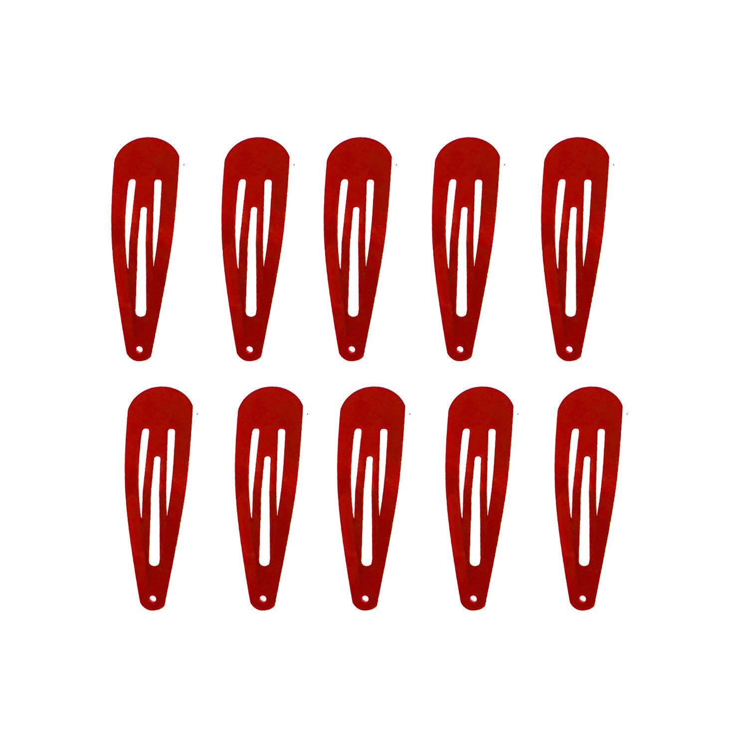 Motanar 50 Pack of Snap Hair Clips Hair Barrettes for Kids, Girls and Women, 50 mm (Red)