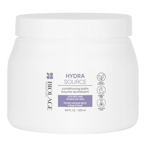 Biolage Hydra Source Conditioning Balm | Hydrates, Nourishes &amp; Detangles Dry Damaged Hair | Moisturizing | Sulfate-Free | For Medium To Coarse Hair | Deep Conditioning | 16.9 Fl. Oz