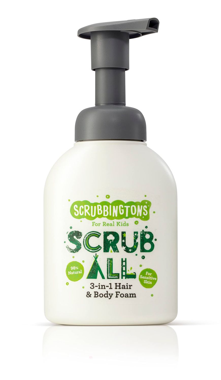 Scrubbington&#39;s Scrub All Children&#39;s 3 in 1 Shampoo, Conditioner &amp; Body Wash Foam for Sensitive Skin 1 x 200ml
