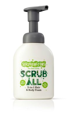 Scrubbington&#39;s Scrub All Children&#39;s 3 in 1 Shampoo, Conditioner &amp; Body Wash Foam for Sensitive Skin 1 x 200ml