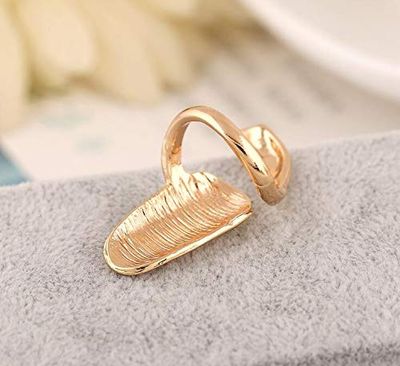 SYBL 6Pcs Gold Fingernails Rings Nail Art Retro Finger Tip Opening Rings Decoration for Gift