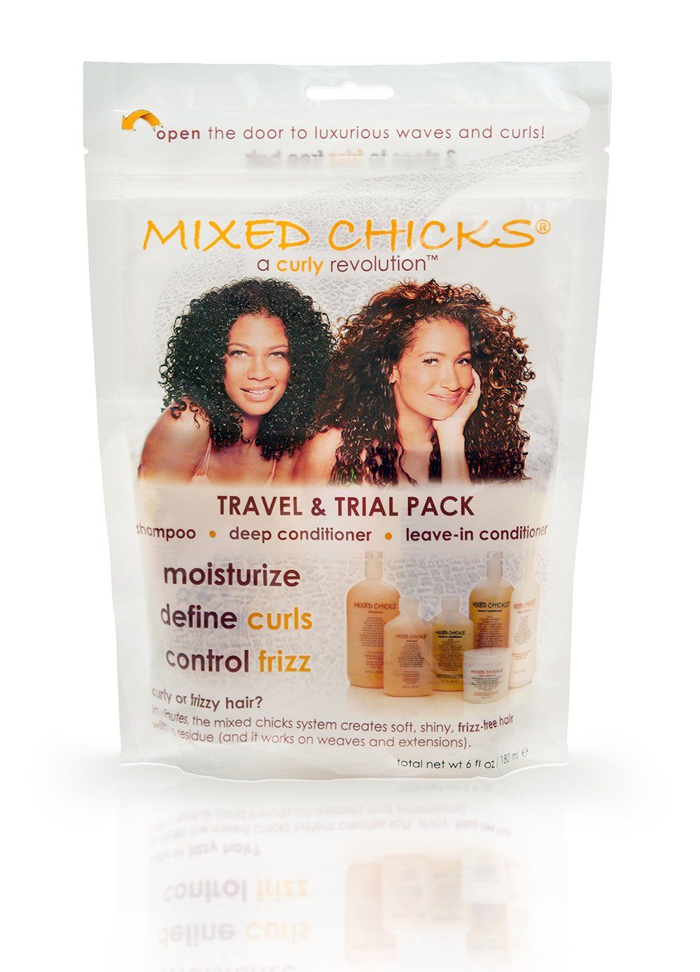 Mixed Chicks Travel &amp; Trial Pack - Shampoo, Deep Conditioner, Leave-in Conditioner, 2 fl. oz. each