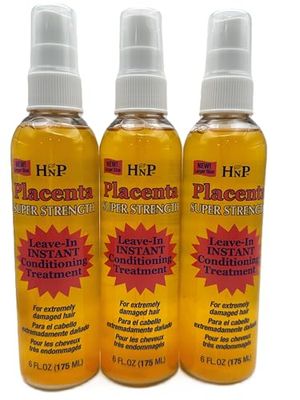 Hask Placenta Leave-In Conditioning Treatment Super Strength 5 Ounce (145ml) (3 Pack)