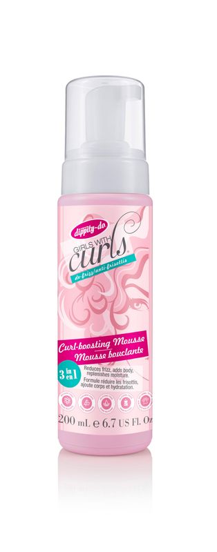 Dippity Do Girls with Curls Curl Enhancing Mousse - Lightweight 3-in-1 Defining Mousse for Curly and Wavy Hair - Hibiscus and Olive Oil for Frizz Free and Bouncy Curls - 200 mL/6.7 fl oz
