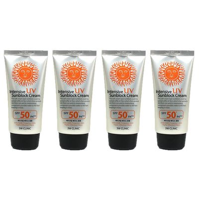 3W Clinic Intensive UV Sunscreen Sunblock Cream 4 Pack SPF50+ / PA+++ 70ml (2.3oz)
