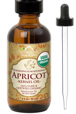 US Organic Apricot Kernel Oil, USDA Certified Organic,100% Pure &amp; Natural, Cold Pressed Virgin, Unrefined in Amber Glass Bottle w/Glass Eyedropper for Easy Application (2 oz (Small))