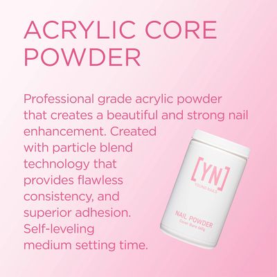 Young Nails Acrylic Core Powder - Self-Leveling Acrylic Nail Powder, Clear Nude Pink White Acrylic Powder for Nail Extenstion, Professional Grade, Superior Adhesion, Color - Pink, 660g