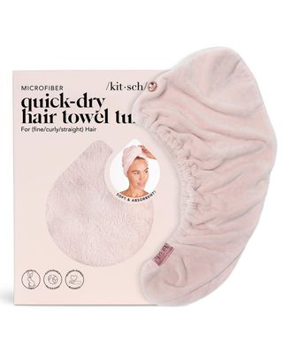Kitsch Microfiber Hair Towel Wrap for Women - Microfiber Towel, Super Absorbent, Quick Dry, Anti-Frizz - for Long and Short Hairs, Turbans for Women, Wet and Curly Hair Wrap - Blush
