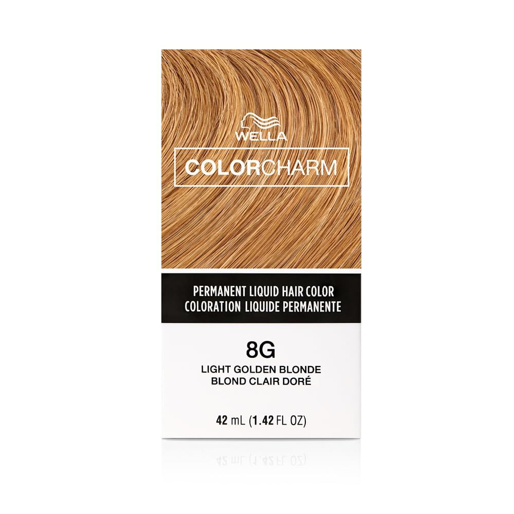 COLORCHARM Permanent Liquid Hair Color for Gray Coverage| 8G Light Gold Blonde| 1.4 Fl Oz