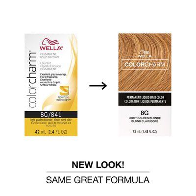COLORCHARM Permanent Liquid Hair Color for Gray Coverage| 8G Light Gold Blonde| 1.4 Fl Oz