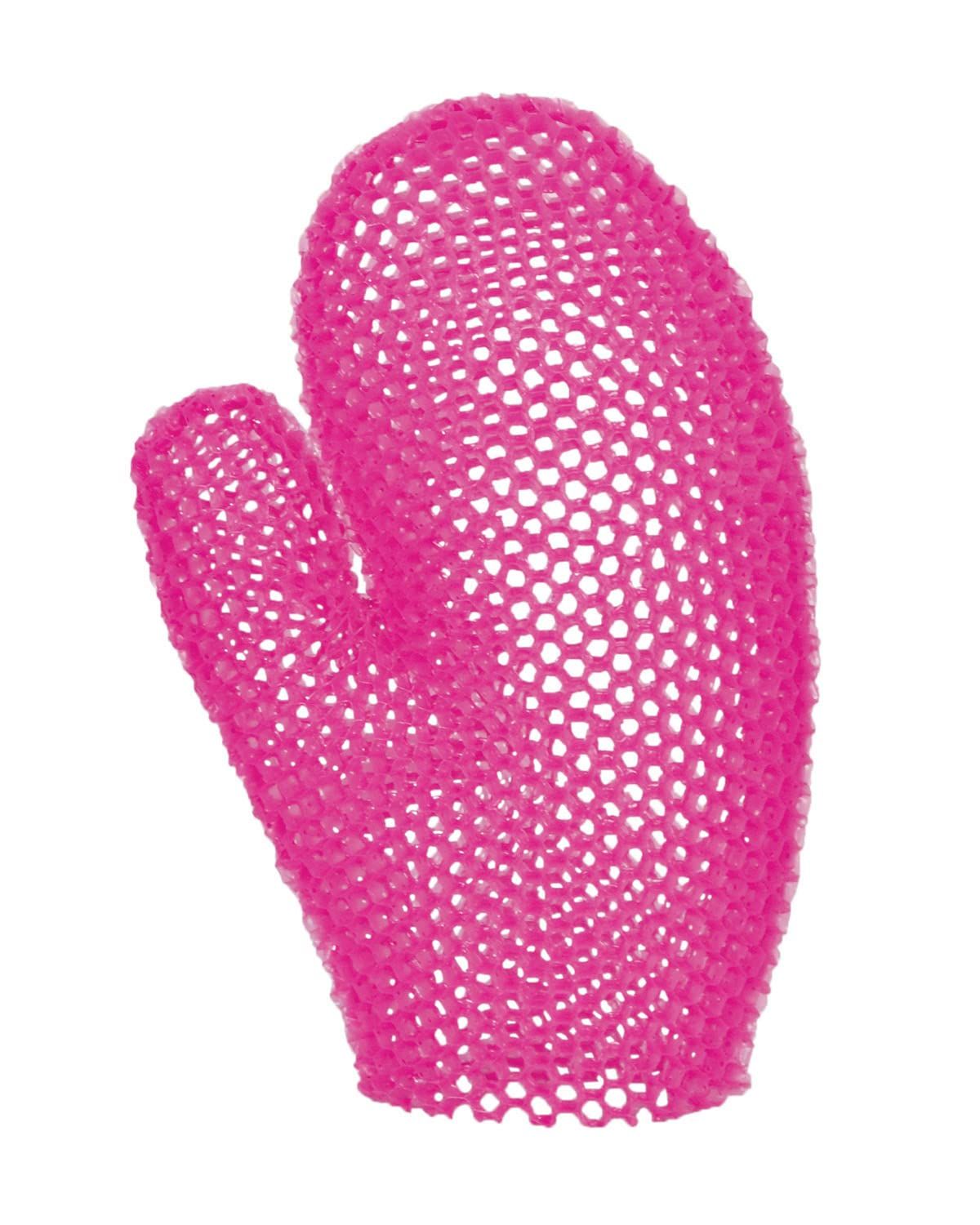 Supracor Stimulite Bath Mitt - Exfoliating Glove, Honeycomb Face and Body Scrubber, Spa and Shower Loofah, Firm Texture, Magenta