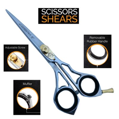 Zeepk 6" inch Hair Cutting kit scissors beard grooming kit for men shears professional haircut haircutting system barber scissor with adjustable tension screw hairstylist gift ideas trimming