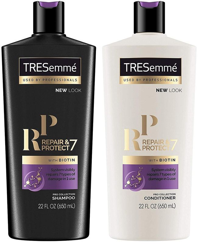 TRESemme Shampoo and Conditioner Set, Repair &amp; Protect 7 with Biotin, Visibly Repairs 7 Types of Styling Damage and Strengthens Hair, 22 Fl Oz each