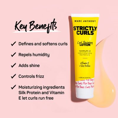 Marc Anthony Curl Defining Lotion, Strictly Curls - 2 Pack - Silk Protein &amp; Vitamin E Hair Gel for Dry Damaged Curly Hair - Sulfate-Free Moisturizing Detangler &amp; Anti Frizz Styling Product 8.3 Fl Oz