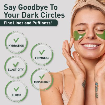 Green Tea Matcha Firming Eye Mask, 30 Pairs Collagen Patches For Fine Lines, Wrinkles, Under Eye Bags &amp; Puffy Eyes Treatment, Face Gel Pads That Reduce The Signs Of Aging