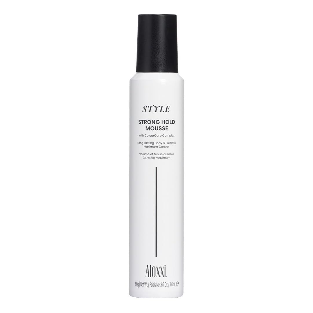ALOXXI, Strong Hold Mousse Hair Volumizer Foam for Voluminous Fullness Long Lasting Body Your Hairstyle Humidity Protection Styling Safe for Colored Hair, 6.7 Fl Oz (Pack of 1)