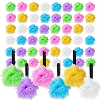 Loofah Lord 48 Bath or Shower Sponge Loofahs Pouf Mesh Assorted Colors Wholesale Bulk Lot