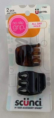 Scunci No-Slip Grip Jaw Clips, 6 Count (Pack of 1)