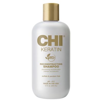 CHI Keratin Reconstructing Shampoo, Delivers Healthier Hair, Adds Shine &amp; Helps Prevent Future Breakage, Sulfate, Paraben, &amp; Cruelty-Free, 12 Oz