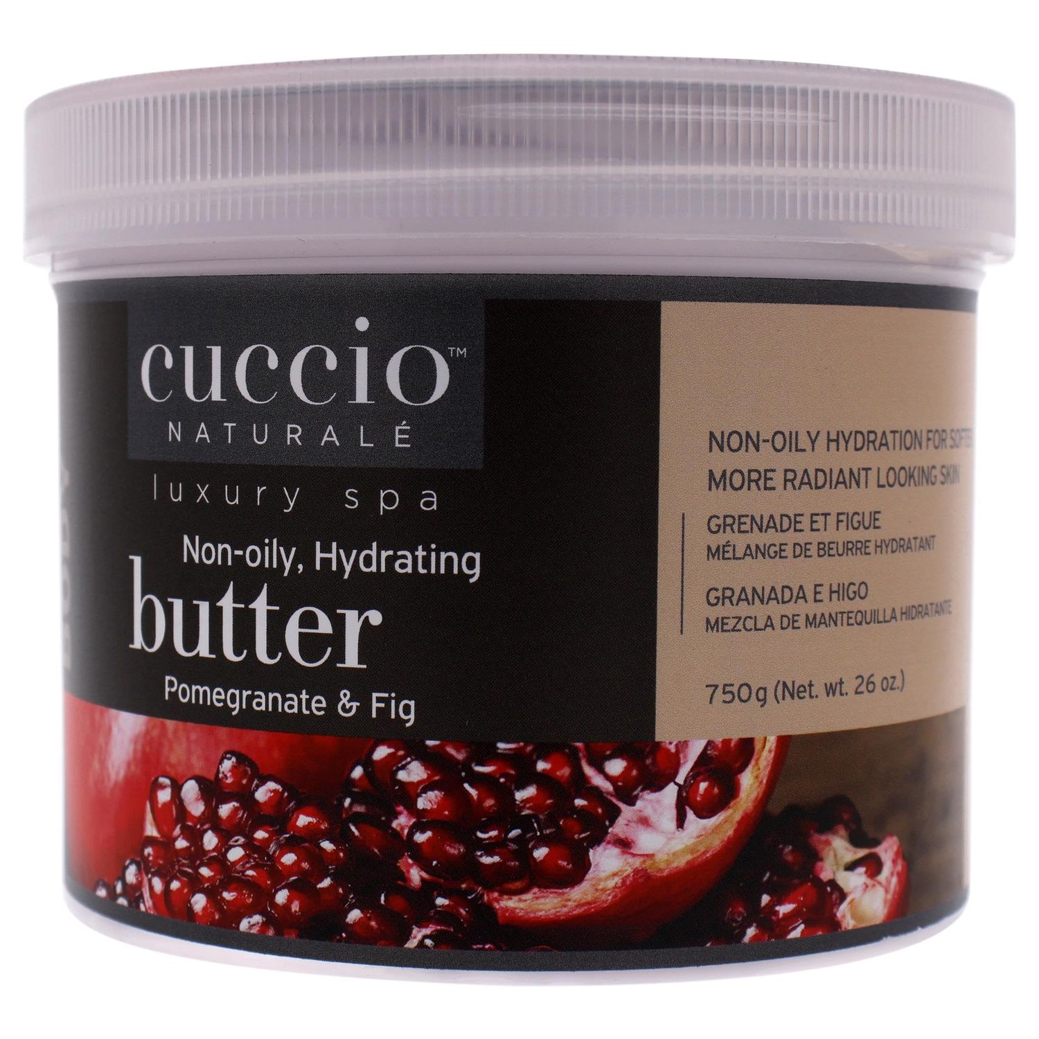 Cuccio Naturale Butter Blends - Ultra-Moisturizing, Renewing, Smoothing Scented Body Cream - Deep Hydration For Dry Skin Repair - Made With Natural Ingredients - Pomegranate &amp; Fig - 26 Oz