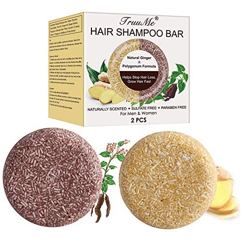 TruuMe Hair Darkening Solid Shampoo Bar, 2Pcs, Helps Stop Hair Loss, Hair Regrowth, Treatment for Men &amp; Women, Unscented, Natural, Paraben Free, Sulfate Free, Damaged, Thin Hair