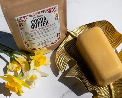 Better Shea Butter Raw Cocoa Butter - Unrefined, 100% Pure, Food Grade - Use for Cocoa Lip Balm, Stretch Marks Cream, Cacao Butter Cream, Scars Oil, Whipped Lotion - Skin &amp; Hair Moisturizer 1LB Block