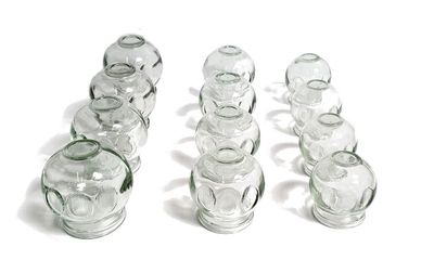 12 pc Fire Glass Cupping Set Jars Professional Quality (4 cups #3) (4 cups #4) (4 cups #5)12 pc Fire Glass Cupping Set Jars Professional Quality (4 cups #3) (4 cups #4) (4 cups #5)