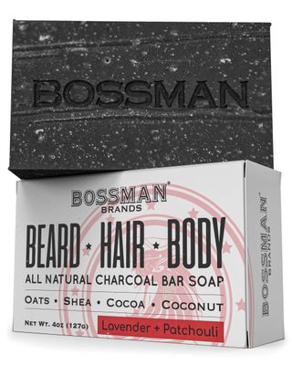 Bossman Men&#39;s Bar Soap 4 in 1 Beard Wash, Shampoo, Body Wash and Conditioner, 4 oz