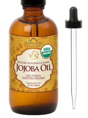 US Organic Jojoba Oil, USDA Certified Organic,100% Pure &amp; Natural, Cold Pressed Virgin, Unrefined, Haxane Free, Sourced from Middle East Directly (Medium (4oz, 115ml))