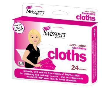 Swisspers Premium Cotton Cleansing Cloths, 24 Count (Pack of 2)