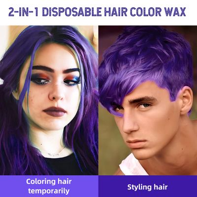 Purple Hair Styling Wax, SOVONCARE Instant Hairstyle Cream Hair Pomades Mud Natural Hair Clay Unisex for Party Cosplay Halloween Date 4.23 oz (Purple)