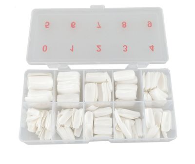 yueton Pack of 500 White Color Full Cover UV Gel False Fake Nail Art Tips DIY Design+ Box