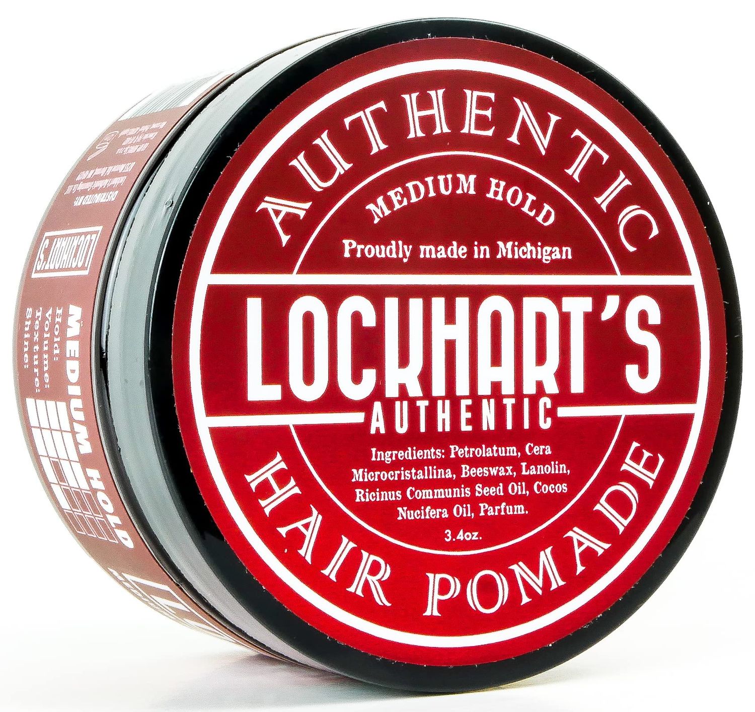 Lockhart&#39;s Oil Based Goon Grease - Handcrafted Pomade for Men - Medium Hold, Medium Shine - Locks in Moisture &amp; Easy to Recomb - Sandalwood Vetiver Scent (3.4 oz)