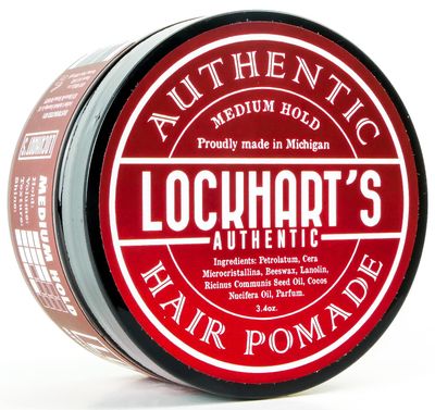 Lockhart&#39;s Oil Based Goon Grease - Handcrafted Pomade for Men - Medium Hold, Medium Shine - Locks in Moisture &amp; Easy to Recomb - Sandalwood Vetiver Scent (3.4 oz)