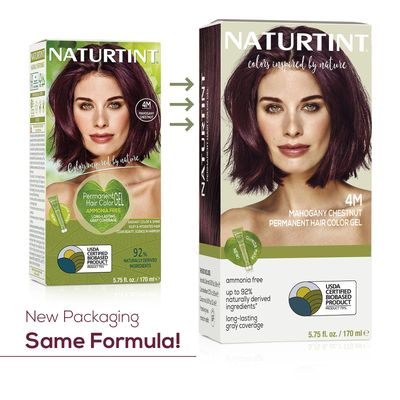 Naturtint 4M Mahogany Chestnut Permanent Hair Color (Pack of 6), Ammonia Free, Vegan, Cruelty Free, up to 100% Gray Coverage, Long Lasting Results (Packaging may vary)