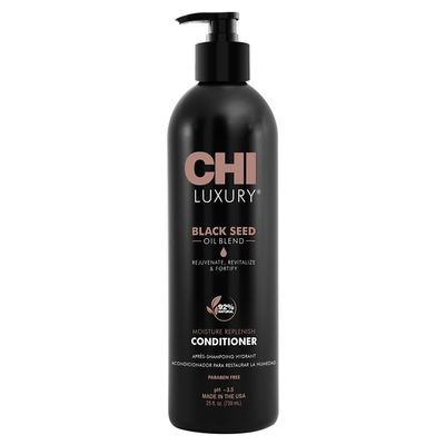 CHI Luxury Black Seed Oil Moisture Replenish Conditioner, Strengthens for Soft Hair, Replenishes Moisture, Sulfate, Paraben &amp; Gluten-Free, 25 Oz