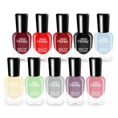 Abitzon New Nail Polish Set (10 Bottles) Non-Toxic Eco-Friendly Easy Peel Off and Quick Dry Water Based Nail Polish