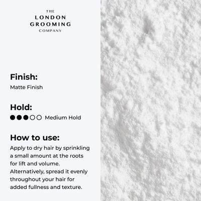 The London Grooming Company - Matte Hair Powder for Men | Mens Hair Powder | Texture Powder for Styling | Medium All-Day Hold 0.7 Ounces (20 grams)