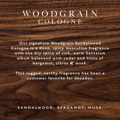 Caswell-Massey Woodgrain Sandalwood Gold Cap Cologne, Richly Sensual Santalum Album Mens Cologne with Cedary and Hints of Citrusy Musk, 3 Fl Oz
