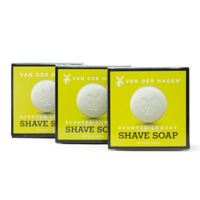 Van Der Hagen Men&#39;s Luxury Scented Shave Soap (Pack of 3)