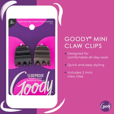 Goody Classics Mini Claw Clips - All Hair Types - Great for Easily Pulling Up Your Hair - Pain-Free Hair Accessories for Women, Men, Boys &amp; Girls