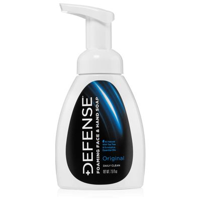 Defense Liquid Foaming Face &amp; Hand Soap 7.5 Fl Oz with Tea Tree, Eucalyptus, Jojoba, Aloe Vera, Olive &amp; Coconut Oils