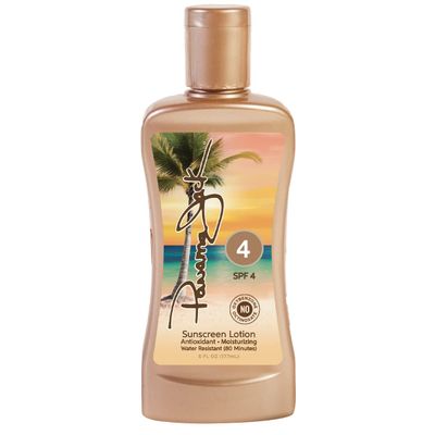 Panama Jack Sunscreen Tanning Lotion - SPF 4, PABA, Paraben, Gluten &amp; Cruelty Free, Antioxidant Moisturizing Formula, 6 FL OZ (Pack of 1)