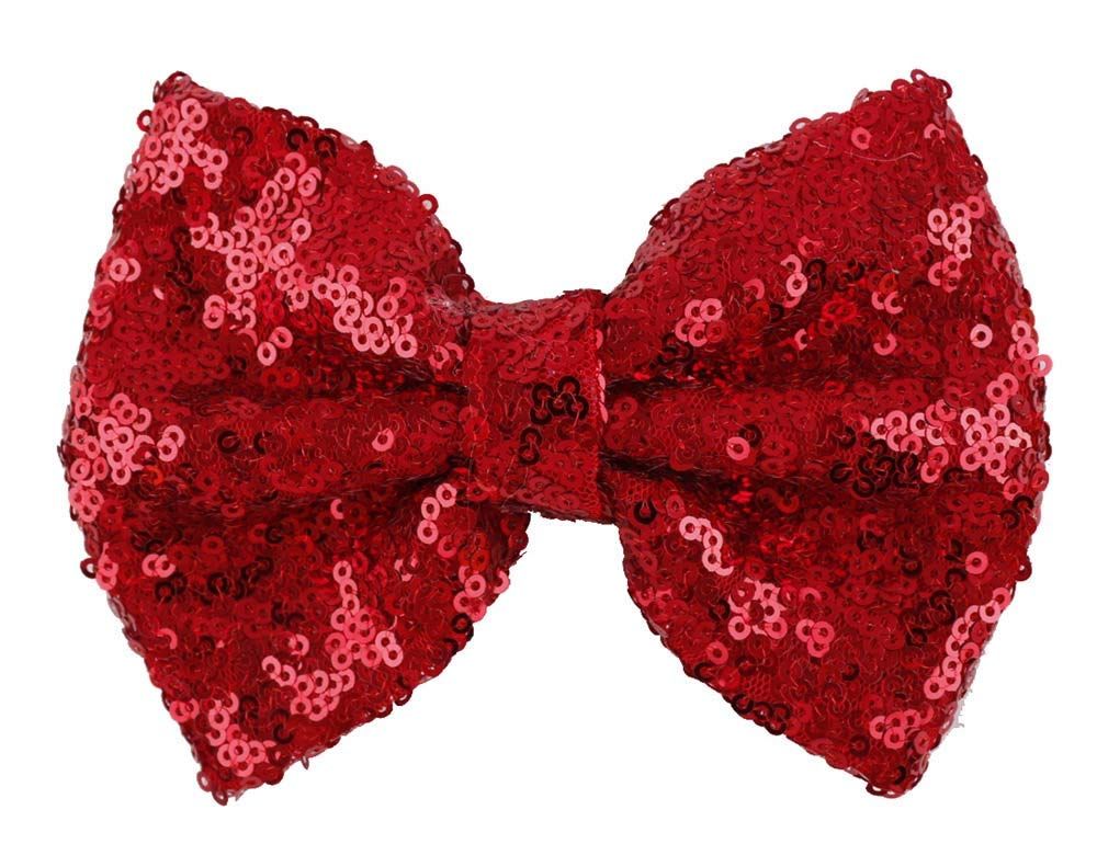 Love Fairy Fashion Bow Hairpin Sequins Hair Clip Multicolor 0ptional for Children and Women (Red),1 pack
