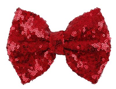 Love Fairy Fashion Bow Hairpin Sequins Hair Clip Multicolor 0ptional for Children and Women (Red),1 pack