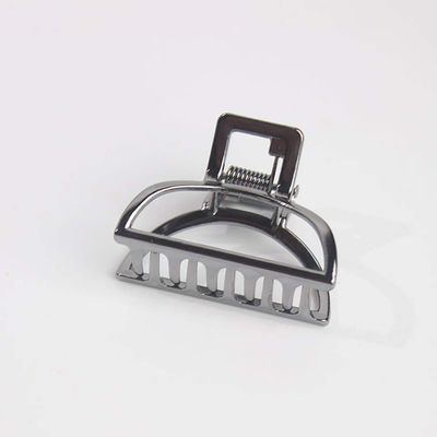 2PCS Small Solid Color Vintage Metal Hair Jaw Clips Hair Clamp Ponytail Holder Hair Claw Hairpin Accessories for Lady Women (Black)