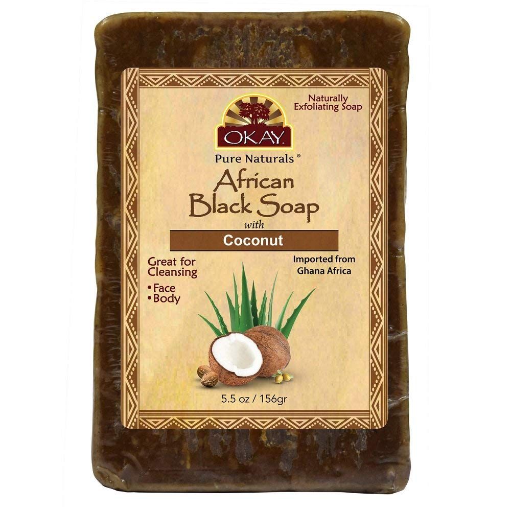 OKAY Pure Naturals AFRICAN BLACK SOAP COCONUT 5.5oz / 156gr
