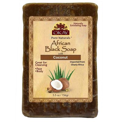 OKAY Pure Naturals AFRICAN BLACK SOAP COCONUT 5.5oz / 156gr